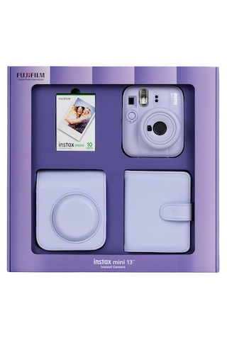 Instax Mini 13 Fotoğraf Makinesi 10'lu Film Kare Albüm + Deri Kılıf Bundle Box