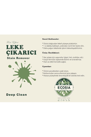 Ecosia Çok Amaçlı Ultra Güçlü Leke Çıkarıcı Sprey 500 ML