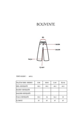 Bolivente Siyah Palazzo Geniş Paça Dokuma Kumaş Pantolon Siyah
