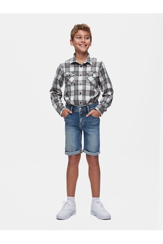 Ltb Kıds Lance B Orta Bel Slim Fit Mid İndigo Jean Bermuda Çok Renkli