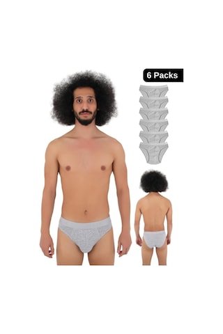Cnt Erkek Slip Külot Boxer Bel Likralı 6'lı Premium Kutuda Gri Gri