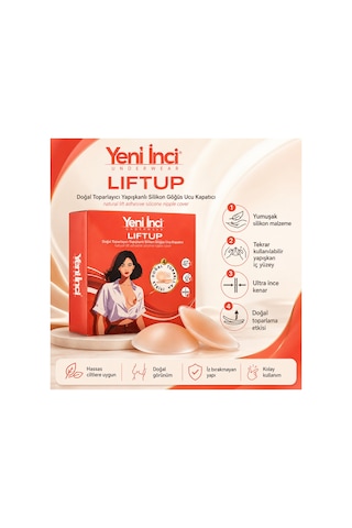 Yeni İnci Liftup Doğal Toparlayıcı Yapışkanlı Silikon Göğüs Ucu Kapatıcı Ten