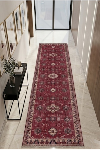Yolluk Halı Kaymaz Taban Yıkanabilir Leke Tutmaz Kilim Özel Ölçü Koridor Halısı 3029 Çok Renkli