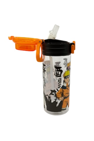 Naruto Yumuşak Silikon Pipetli Kulplu Kilitlenebilir Su Matarası .