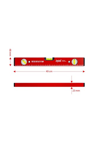 Rox 0347 Mıknatıslı Alüminyum Su Terazisi 40 Cm