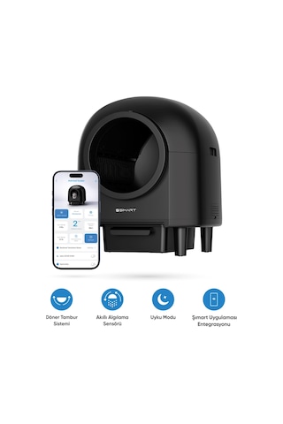 Şımart Akıllı Kedi Tuvaleti 80lt, Otomatik Temizleme Ve Wi-fi Kontrollü