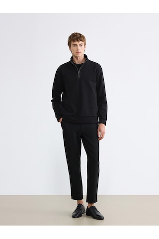 Lcw Vision Siyah Dik Yaka Erkek Sweatshirt