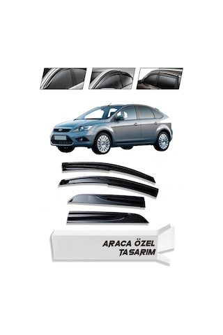 Ford Focus 2 Hb 2005-2011 Modellerine Özel 4 Lü Mügen Tip Cam Rüzgarlığı