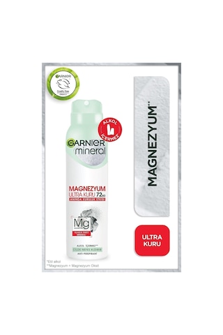 Mineral Magnezyum Ultra Kuru Sprey Deodorant, 72 Saat Etkili