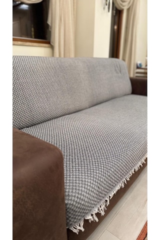 Arpa Desen Dokuma Koltuk Örtüsü 170x210 %100 Pamuklu Koltuk Kılıfı Siyah