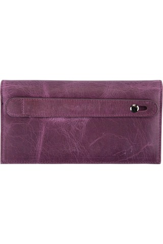 Karalı Hakiki Deri Unisex Portföy Mor Bc424-12 Mor