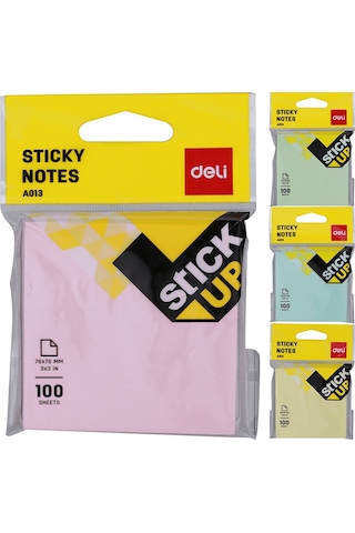 Deli Yapışkanlı Not Kağıdı 76 76mm 100yp A01302