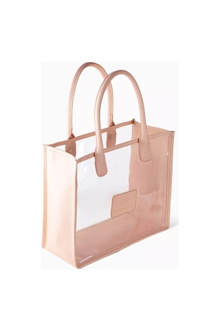 Beautifect Vegan Deri Tote Çanta Şeffaf Panelli, Şık & Seyahat Dostu