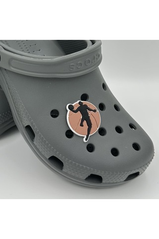 Crocs Terlik Süsü Ve Aksesuarı , Çanta Süsü Renkli Jibbitz Jordn Basket 05 Görselli Figür Aksesuarı Kiremit-siyah-beyaz