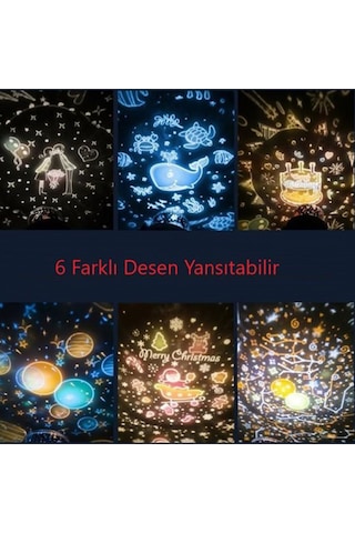 Dönen Ve Renkli Star Master Projeksiyon Gece Lambası Diğer