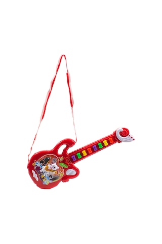 Oyuncak Pilli Müzikli Efsane Oyuncak Gitar Kırmızı