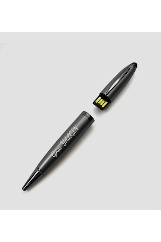 Kişiye Özel Tasarımlı Siyah Defter & Kişiye Özel Siyah 32Gb Usb T