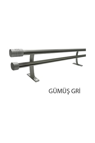 Perdemix 20 Mm Kornişli Dekoratif Alüminyum Çift Raylı Rustik  Perde Askısı