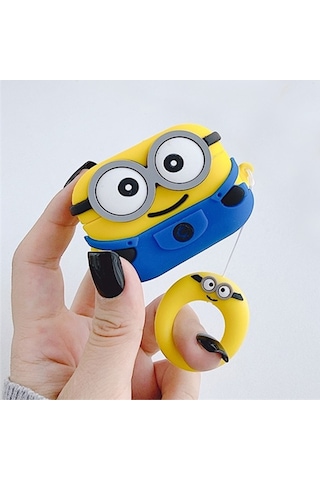 Microsonic Apple Uyumlu AirPods 4.nesil / Anc Kılıf Cartoon Figürlü Silikon Crtn-fgr-mn-bb Mavi - Sarı