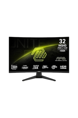 Msı 31.5 Mag 321cqf E18 2560x1440 Wqhd 16:9 Curve 1500r Rapıd Va 180hz 0.5ms Freesync Gamıng Monıtor