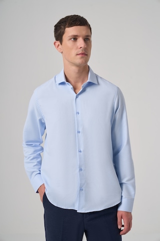 Morven Erkek A. Mavi Polyester Trend Desenli Dynamic Fit İtalyan Yaka Gömlek 26mc004021311 A. Mavi