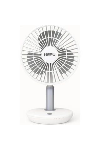 Hepu Hp-f880 Masaüstü Işıklı Kablosuz Fan 4000mah 2x2000mah Batarya, Led Gece Lambası