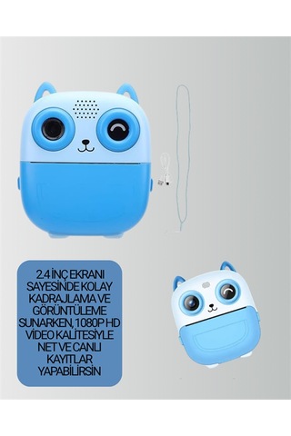 2.4 Ekranlı Mini Kamera 1080p Kayıt + Mürekkepsiz Yazdırma - Lisinya