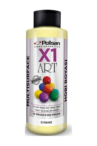 Polisan X1 Art Multisurface Hobi Boyası CitrineAçık Sarı 120 ML
