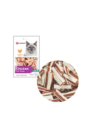 Flamingo Chicken Fish Strips Tavuklu ve Balıklı Kedi Ödülü 85 G