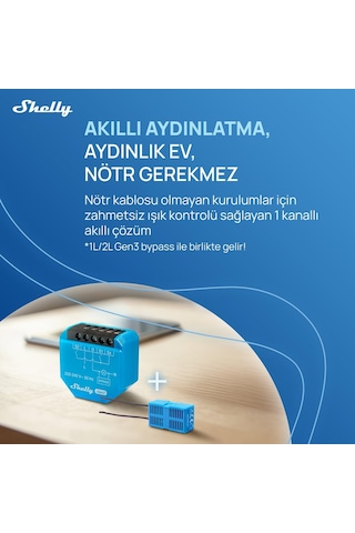 Shelly 1l Gen3 Nötrsüz Akıllı Röle