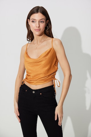 Sherin Taba Yanları Büzgülü Askılı Büstiyer SS23CT4735TA-TABA