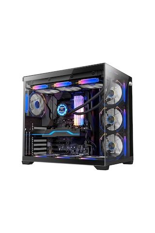 Alpha Elite 7x Argb Fan Kumanda Ve Kontrolcü Atx Boş Bilgisayar Kasası Siyah
