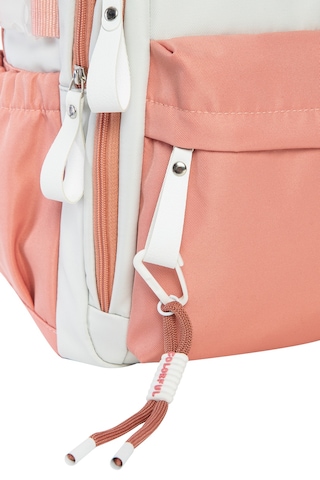 Colorful Urban Sırt Çantası Pudra Pembe - Laptop Bölmeli Okul Çantası İlkokul - Ortaokul - Lise Pudra Pembe