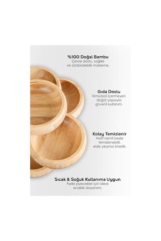 Bambu Ahşap Sosluk Ve Çerezlik 10 Cm 3'lü Set