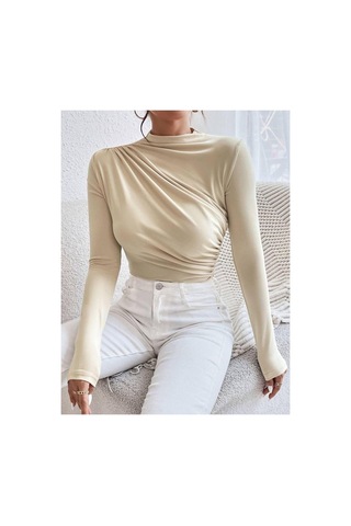Unika Boutique Büzgülü Bluz Bej