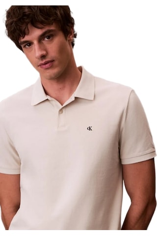 Calvin Klein Lv040em269 Ss Monogram Pique Erkek Polo Tişört Krem