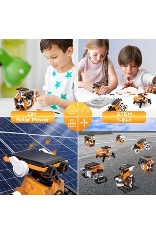 Acelife 7'si 1 Arada Güneş Enerjili Robot Kiti, 8-12 Yaş Çocuklar Için Stem Eğitim Oyuncağı, Yapı Kiti Eğitici Oyuncaklar