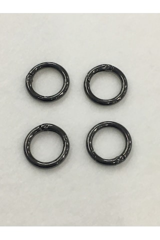 Karantuhafiye Çanta Halkası Yuvarlak Yaylı Klips 2 Cm 4 Lü Set Antrasit Antrasit