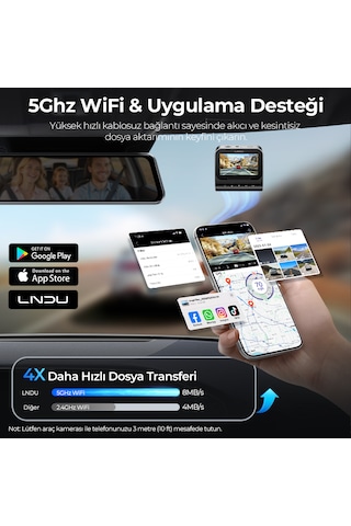 Lingdu Lndu V820 4k Araç Kamerası Sony Starvis 2 4k + Fhd Çift Sony Kamera Gps Opsiyonel 4g Uzaktan Izleme Adas 3 Ekran