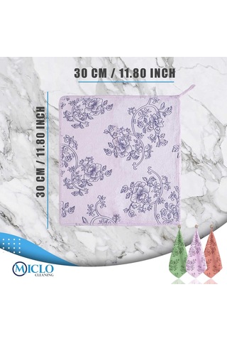 Lexroo Premium Kalite Desenli Kadife Mutfak Bezi Leke Tutmaz-koku Yapmaz X3 Adet 30x40cm Çok Renkli