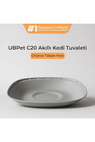 Ubpet C20 Akıllı Kedi Tuvaleti Uyumlu Silikon Taban Matı Antibakteriyel, Koku Yapmaz, Kolay Temizlik, Gri