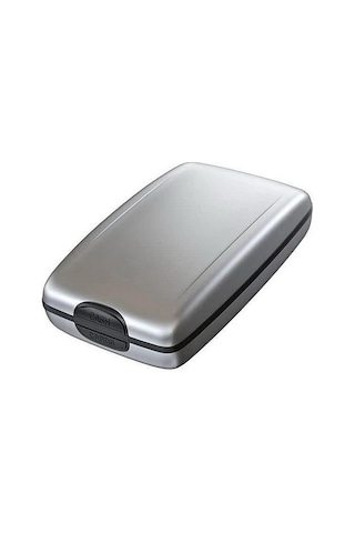 Hangfox Alüminyum Rfıd Korumalı Çok İşlevli Kart Çantası - Para Ve Kart Saklama Cihazı - Gümüş Renkli Gümüş