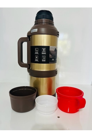 Car Pto Vacuum 3.6 Litre 48 Saat Sıcak Soğuk Dağcı Termos Kahverengi