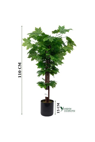Yapay Çiçekçiniz Çim Detaylı Saksıda 110 Cm Yapay Çınar Ağacı