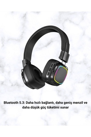 Plentifulrenkli Işık Efektli Bluetooth 5.3 Müzik Kulaklığı Yeni Nesil