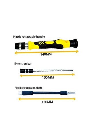 Fastbuy 110 Adet Manyetik Tornavida Seti - Cep Telefonu Onarım Aracı - Sarı Renkli