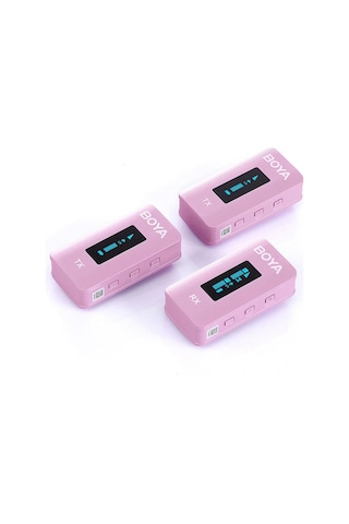 Boya BY-XM6-K2P Kablosuz İkili Yaka Mikrofonu (Pembe)