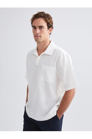Lcw Vision Beyaz Regular Fit Kısa Kollu Oxford Erkek Gömlek