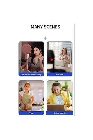 İos İphone İpad Android Uyumlu Kablosuz Tekli Yaka Mikrofonu Lightning-type C Girişli Youtube Video Canlı Yayın Yaka Mikrofonu