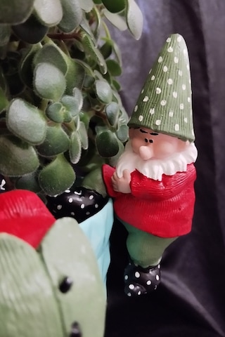 Boyalı Üçlü Noel Baba Teraryum Obje Saksı Süsü Dekoratif Obje 3 Adet
